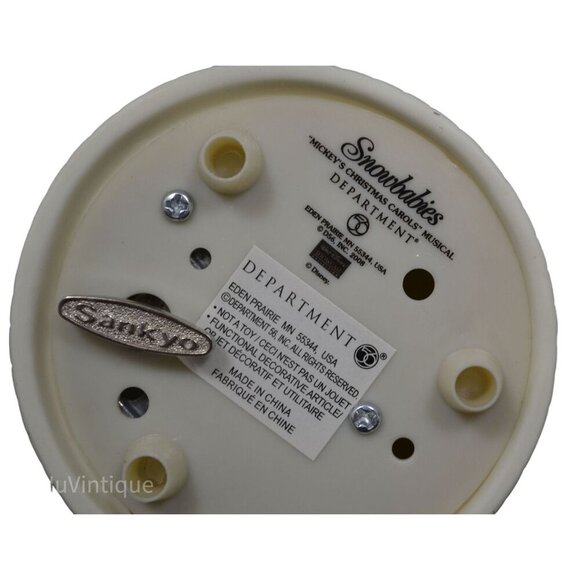 2008 Disney Snowbabies Mickey’s Christmas Carol Musical Figurine by Dept 56 - Picture 6 of 7